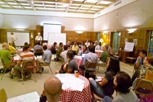Representatives from a variety of Pasadena & Los Angeles organizations gathered in the Gamble Lounge of Pasadena Presbyterian Church to discuss the troubling pattern of bicyclist & pedestrian injuries, and strategized on ways to achieve "Complete Streets" that work for all users.